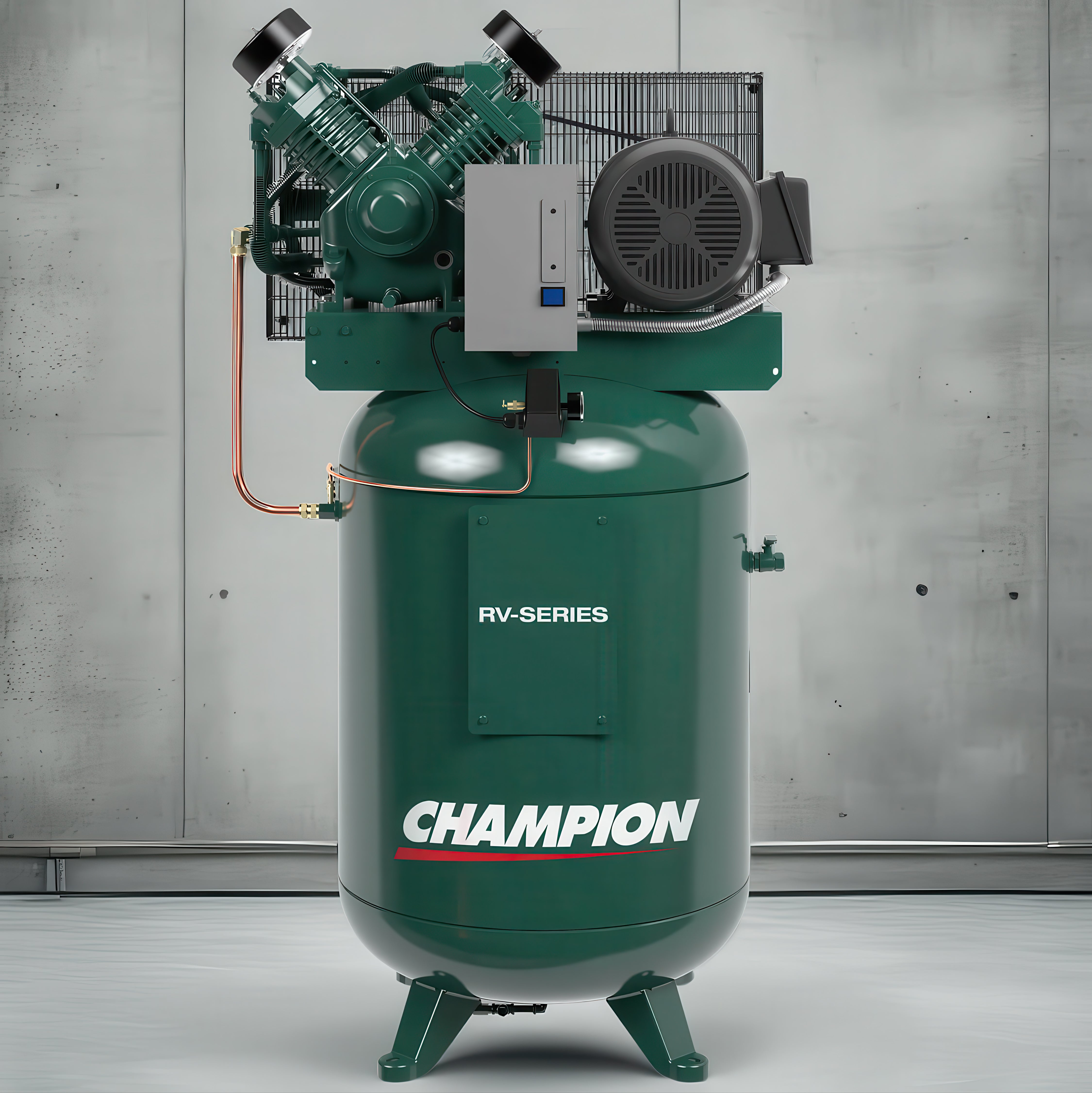Champion 7.5 HP RV Series Splash Lubricated Electric Stationary Reciprocating Air Compressor