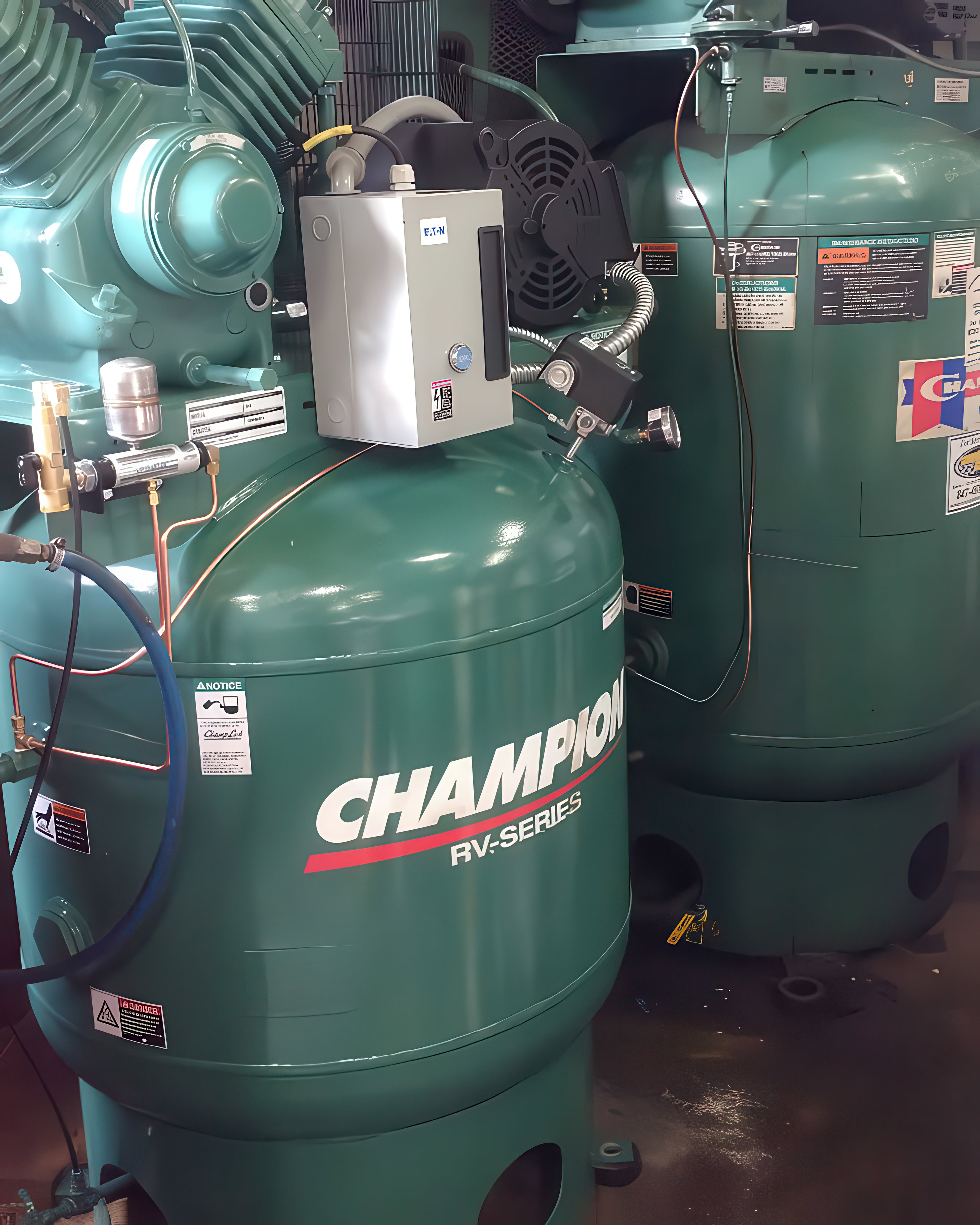 Champion 10 HP RV Series Splash Lubricated Electric Stationary Reciprocating Air Compressor
