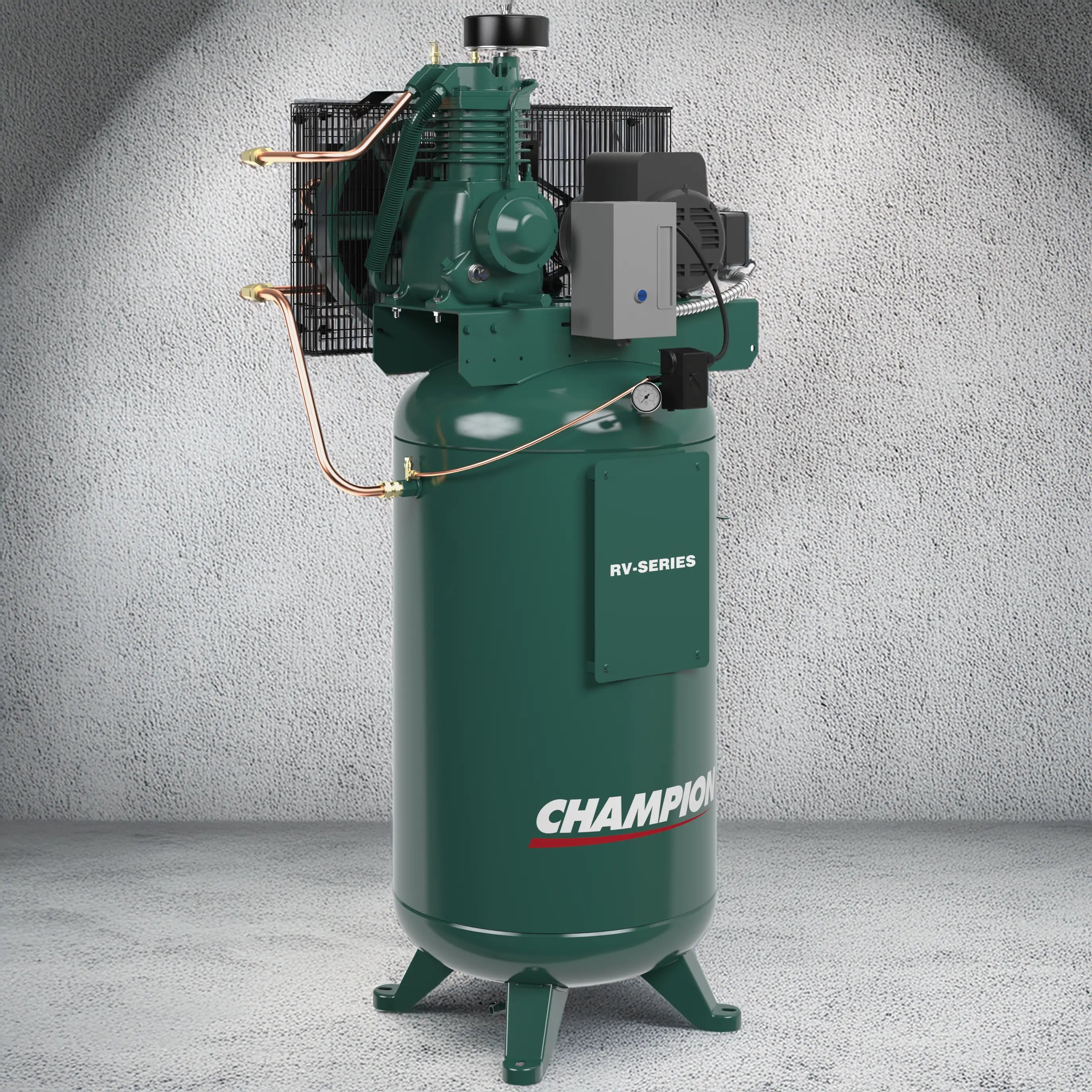 Champion 7.5 HP RV Series Splash Lubricated Electric Stationary Reciprocating Air Compressor