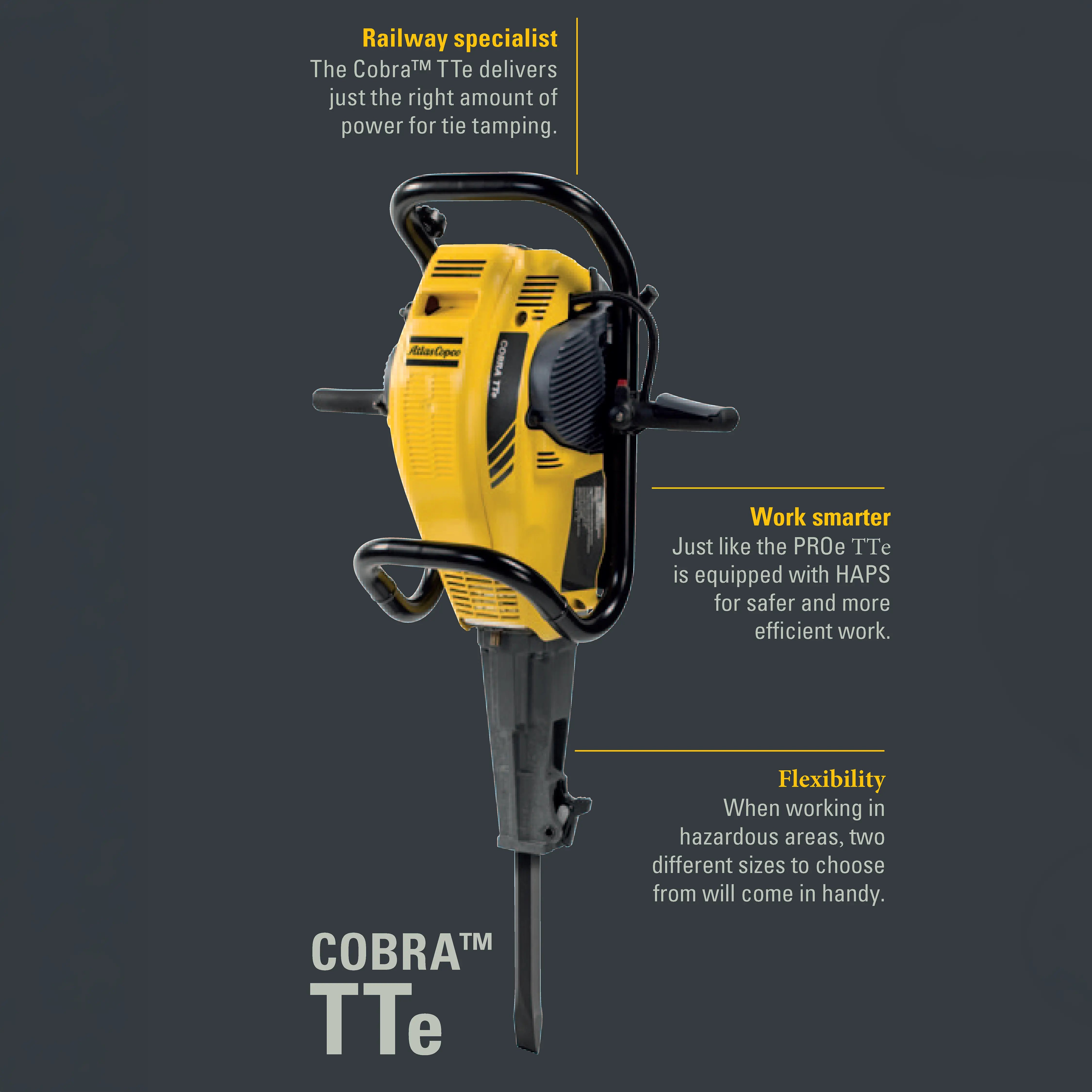 Cobra TTe - Tamper – 1.5 hp 90cc Engine by Atlas Copco