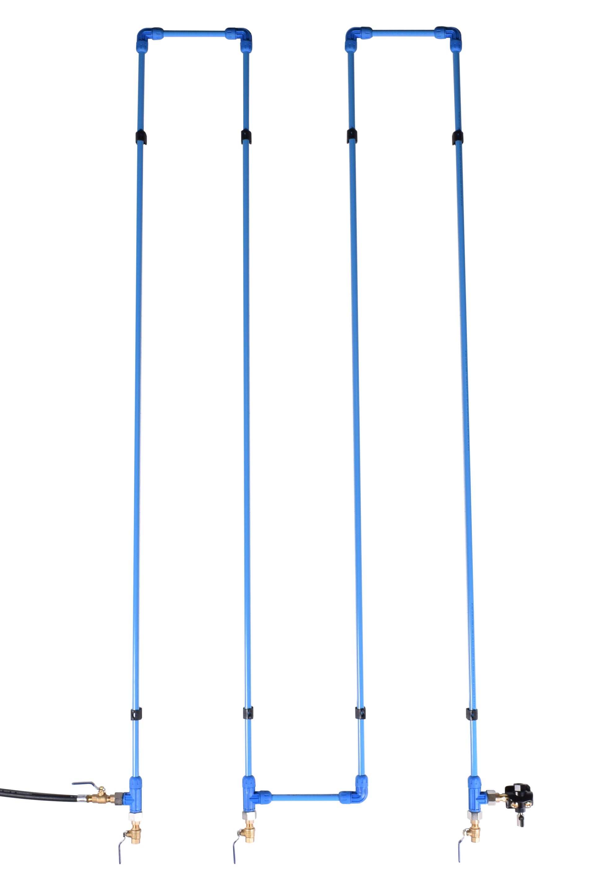 RapidAir FastPipe Cooling Kit — blue aluminum compressed air cooling loop with drain ball valves