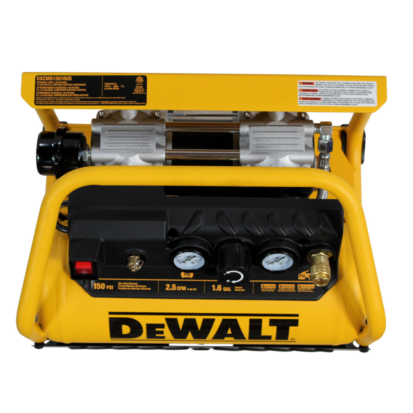 Dewalt 1.6 Gal Quiet & Oil-Free Air Compressor w/ Roll Cage