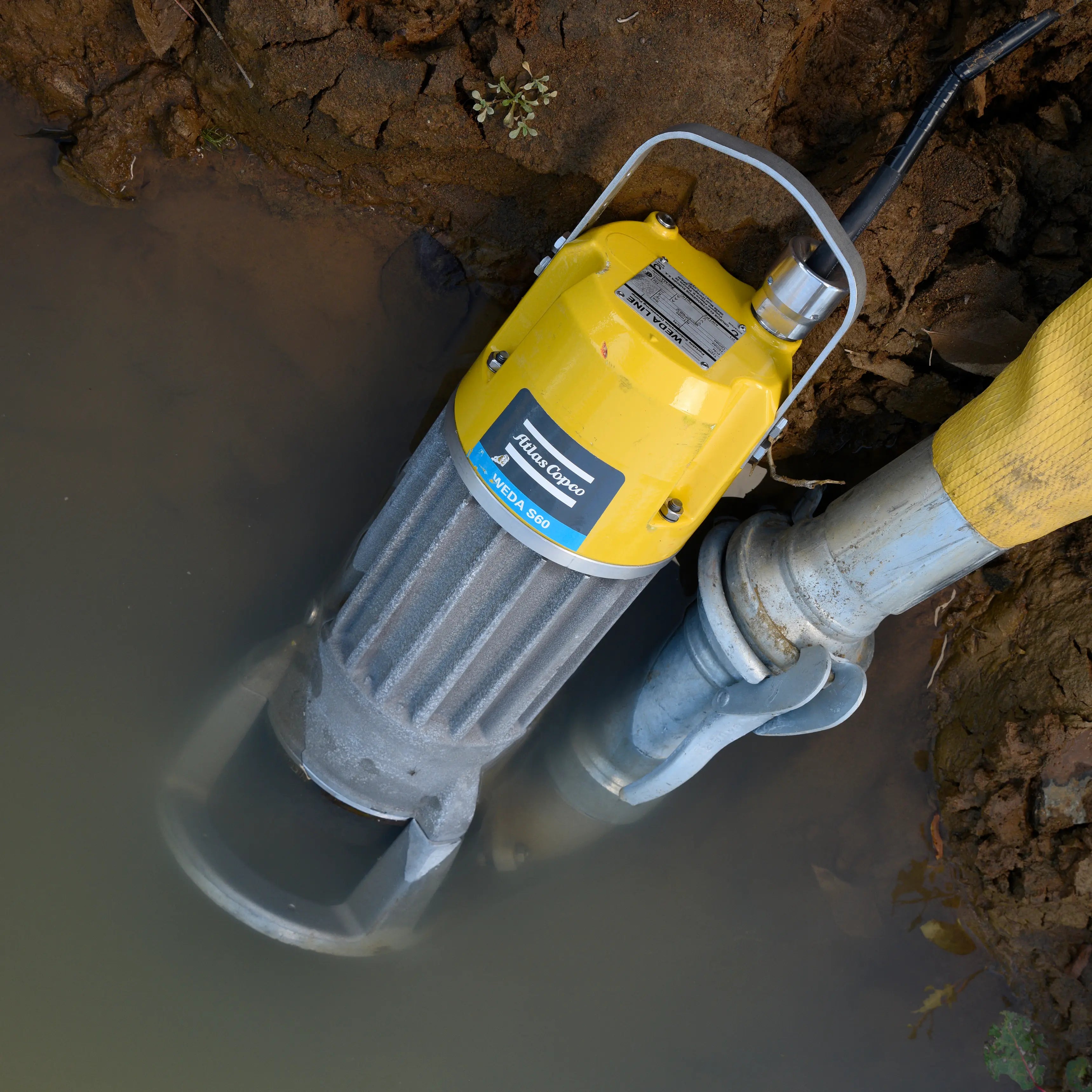 Atlas Copco WEDA S60N | Heavy-Duty Submersible Sludge Pump — 9.3 HP, 460V 3-Phase, 420 GPM, 4" Discharge