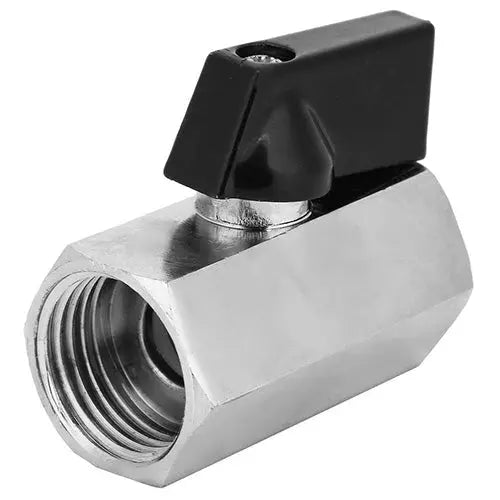 thumbnail image 2 of 10-Pack 1/8" FNPT Mini Ball Valves - Chrome Plated Brass, 450 PSI 2 of 4