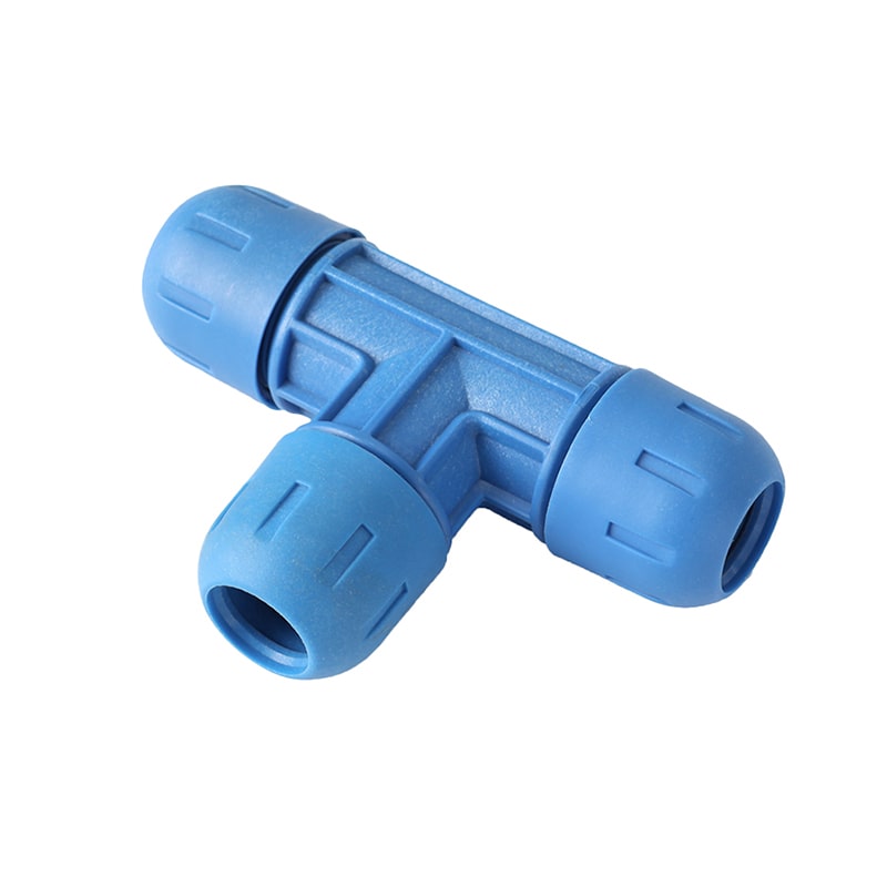 RapidAir FastPipe Equal Tee blue aluminum compressed air pipe fitting