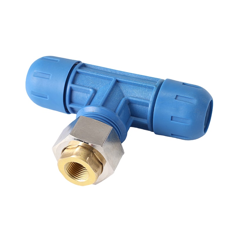 RapidAir FastPipe 3/4" tube reducing tee with female NPT branch
