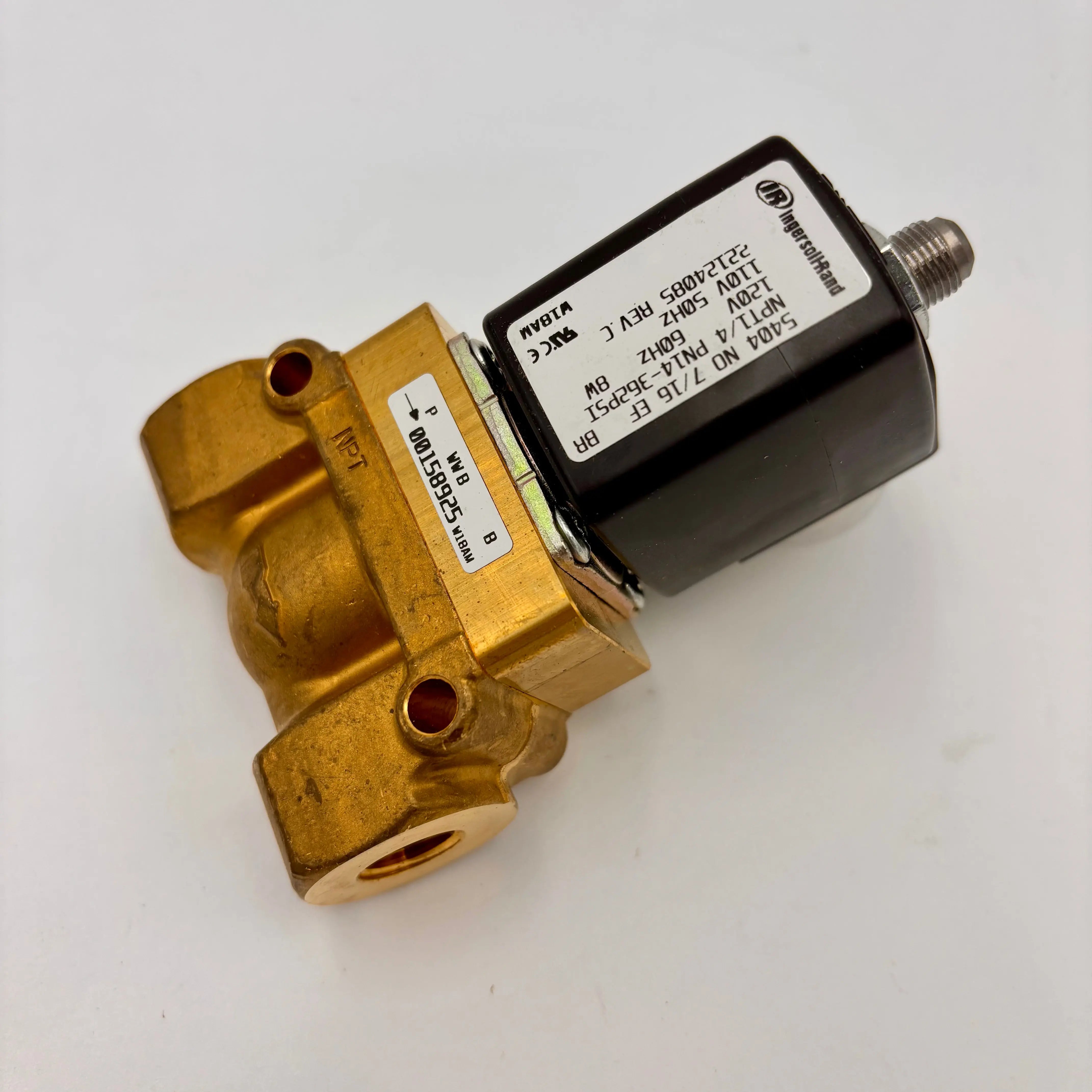Solenoid Drain Valve, NPT 1/4" OEM Ingersoll Rand Valve, 362PSI - 22124085 OLD Stock Parts