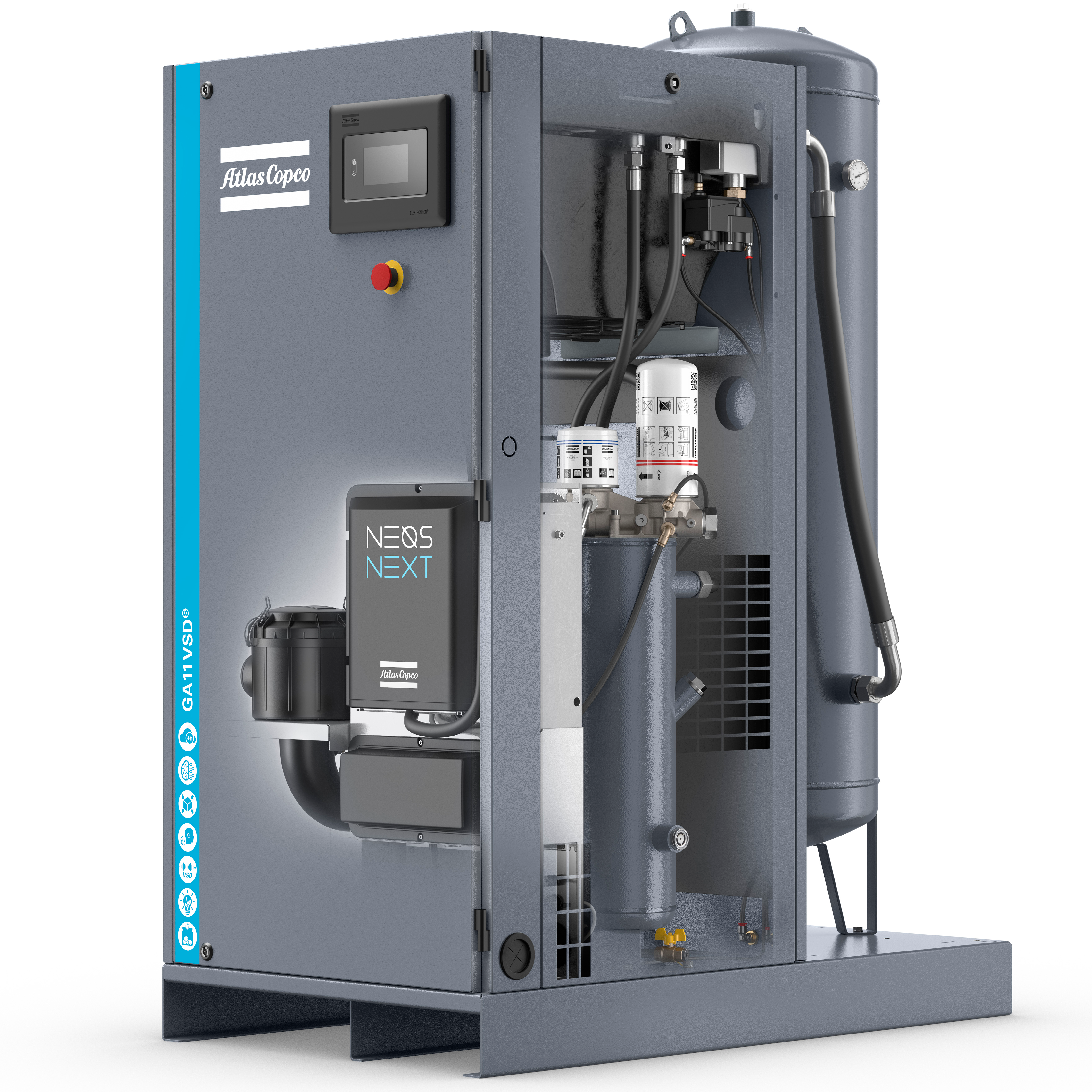 Atlas Copco GA5-18VSDS Variable Speed Rotary Screw Air Compressor Series