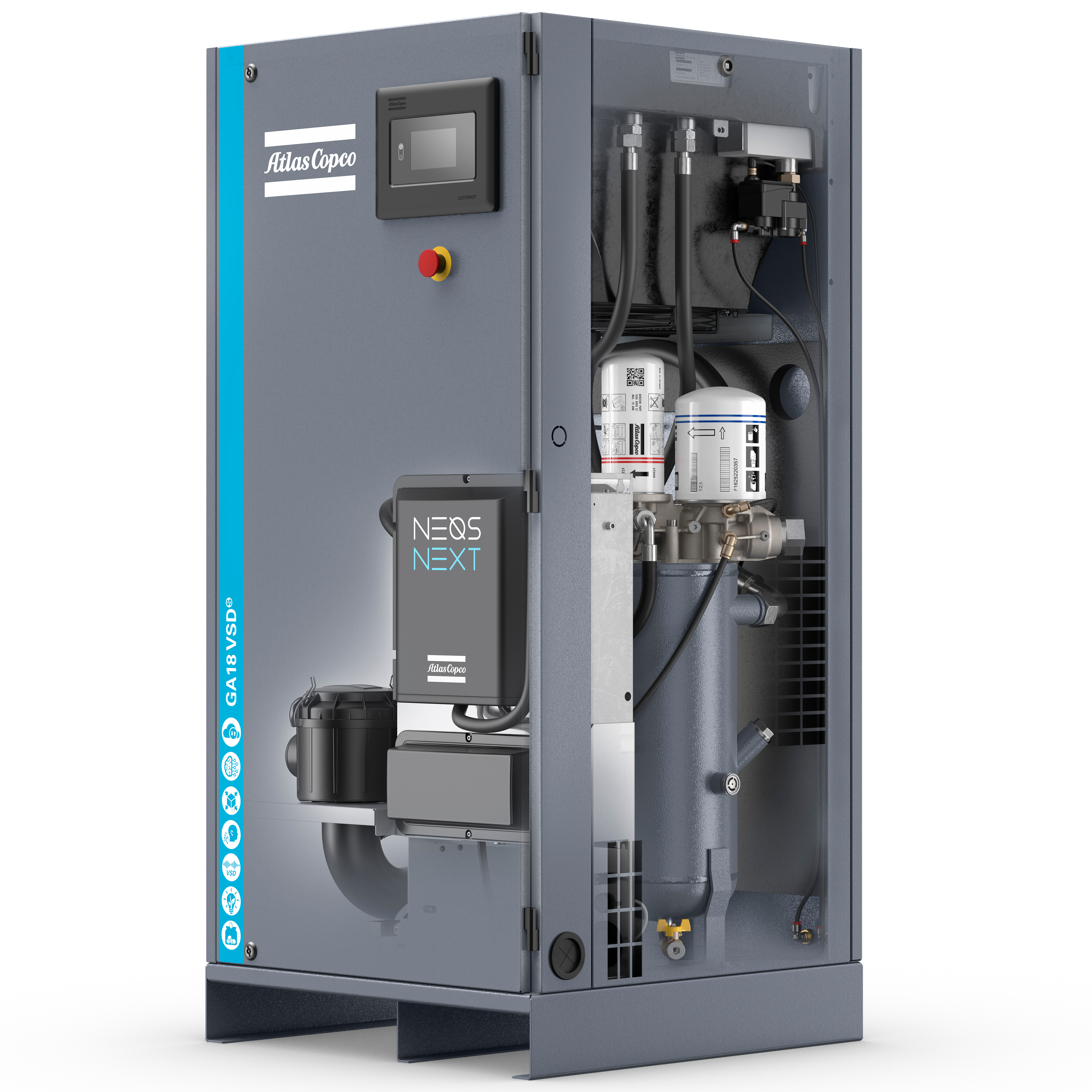 Atlas Copco GA5-18VSDS Variable Speed Rotary Screw Air Compressor Series