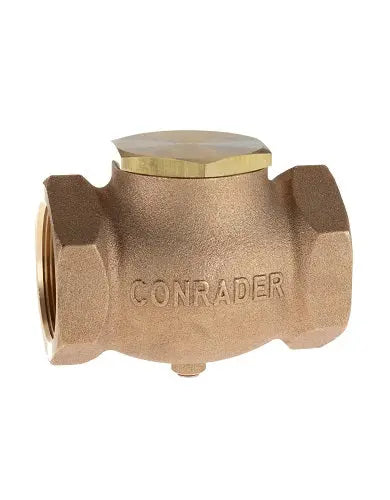 Conrader GV-Series brass horizontal in-line check valve, FNPT