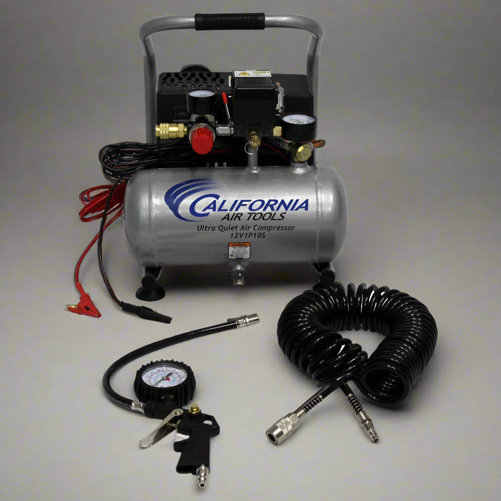 California Air Tools .12 Volt, 1.0 Gal. Steel Tank Portable Light & Quiet Air Compressor