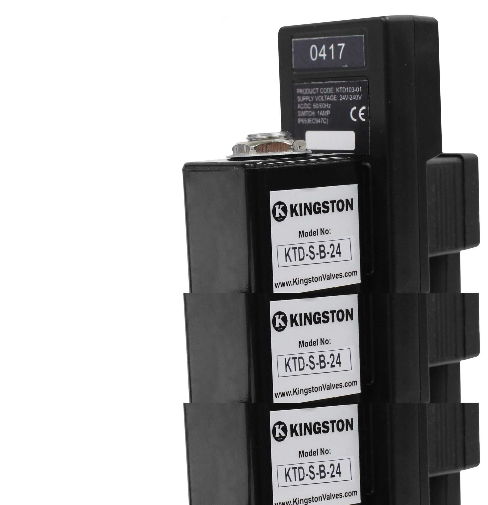 Kingston KTD-S-B-24 electronic timer drain valve with strainer — included in Warthog tank drain kit