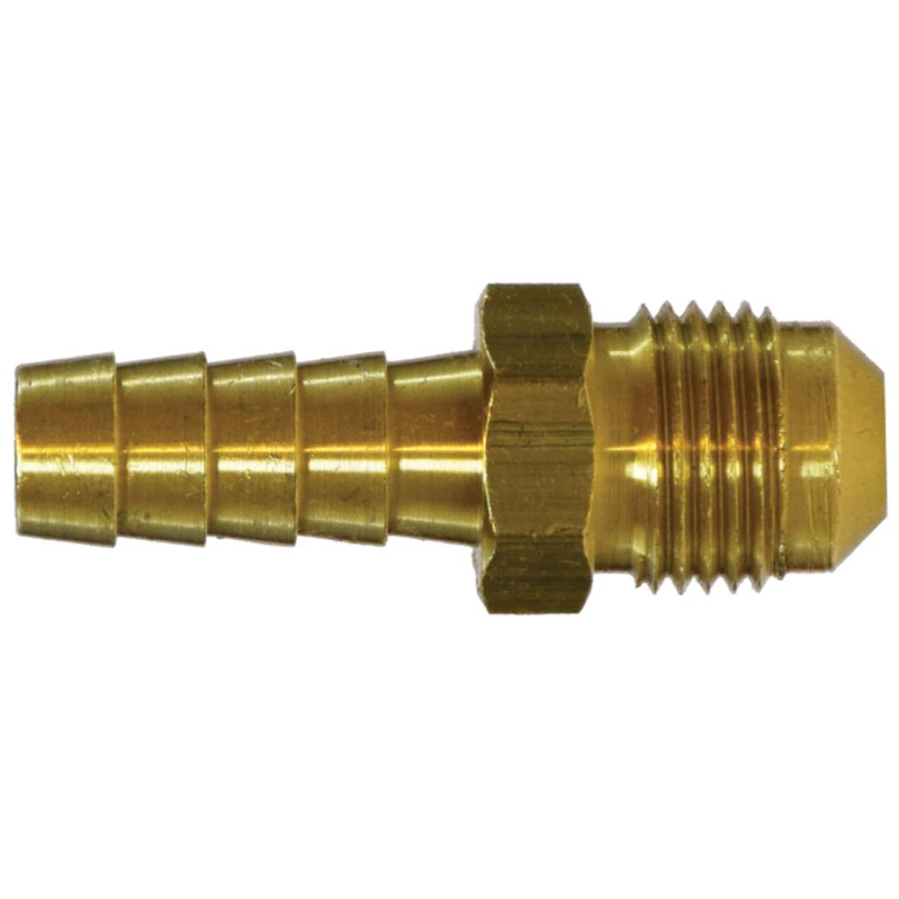 Midland brass hose barb x male 45° SAE flare adapter