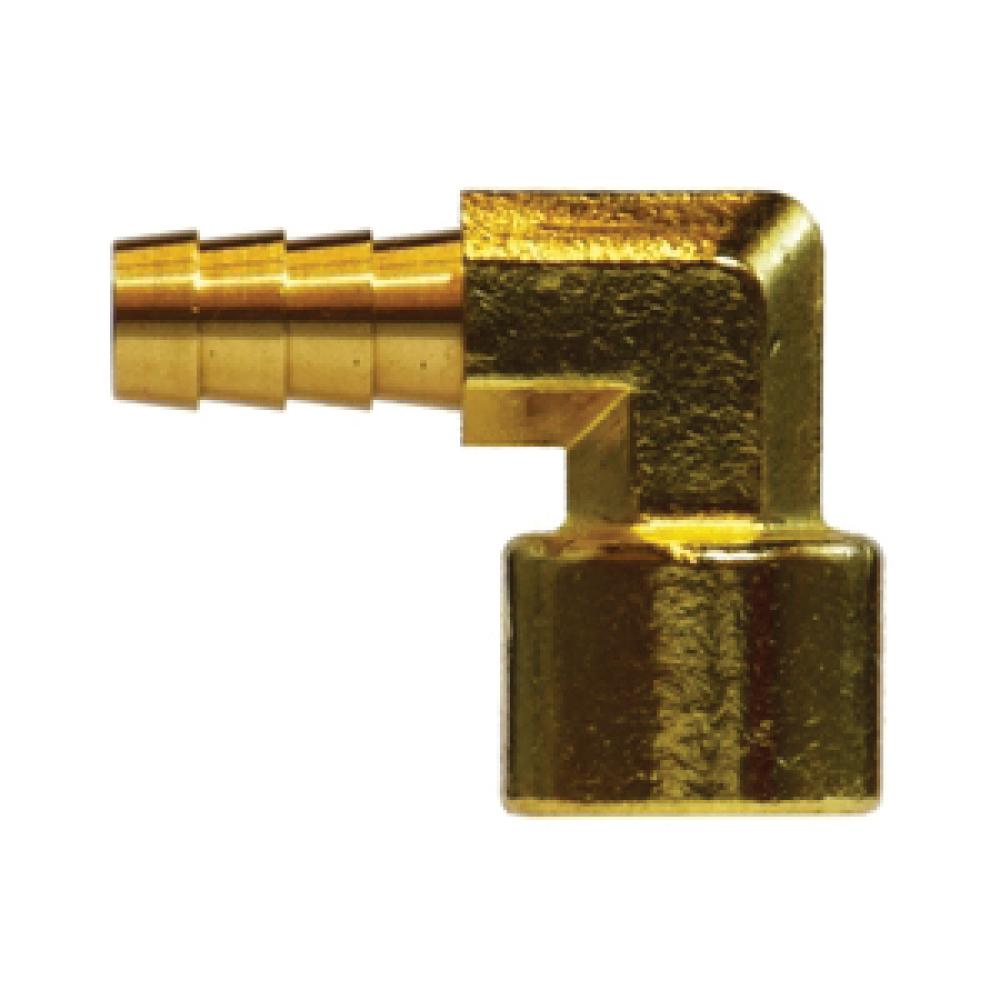 Brass 90 degree hose barb elbow with female NPT thread