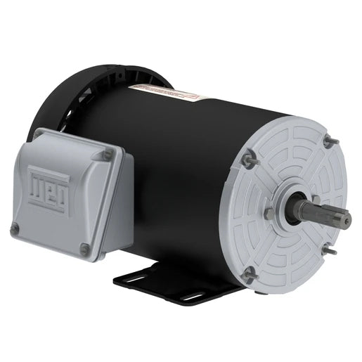 Weg 1.5HP Motor on a 56T Frame at 3520 RPM Rolled Steel Premium Efficiency 2P 3Ph 60 Hz IC411 - TEFC - Foot-mounted
