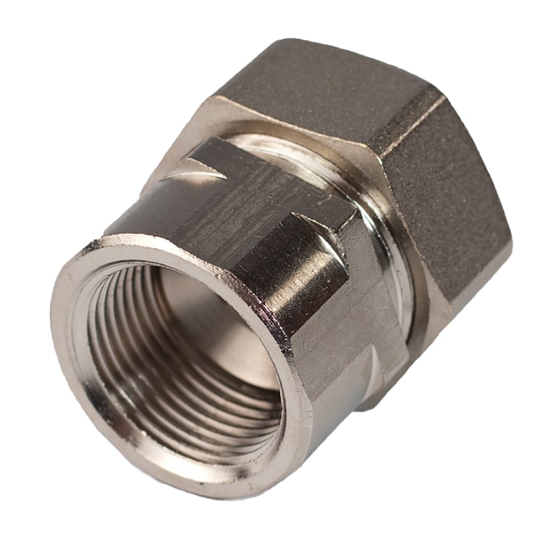 RapidAir MaxLine nickel-plated FNPT straight tube adapter, tube x female NPT