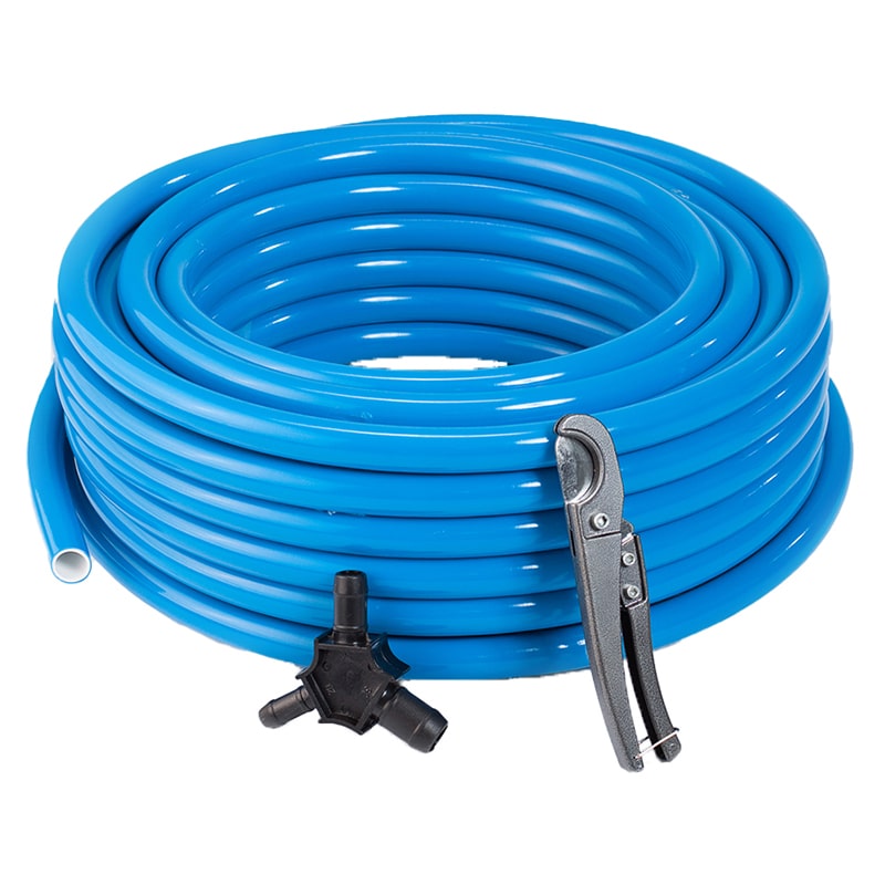RapidAir MaxLine 300 ft semi-flexible compressed air tubing coil with cutter and beveling tool