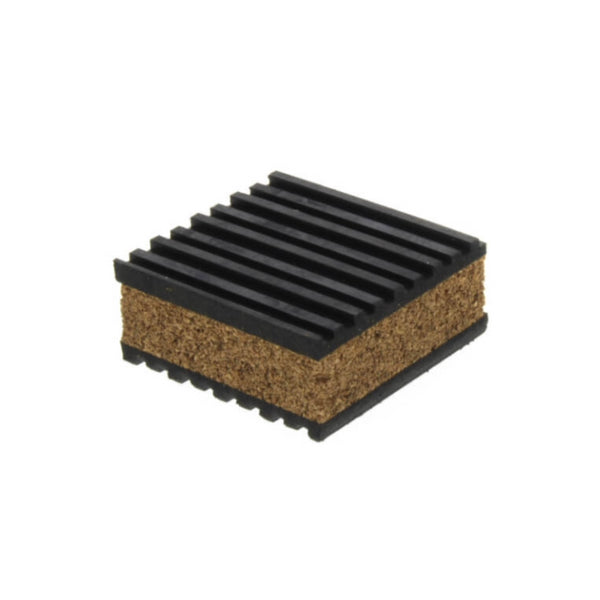 ANTI-VIBRATION ISOLATION PADS, RIBBED RUBBER CORK CENTER - C3X3X1