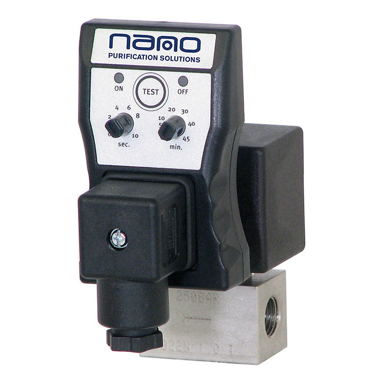 Stainless Premium Timed Solenoid Condensate Drain By Nano (.5"NPT 115v)