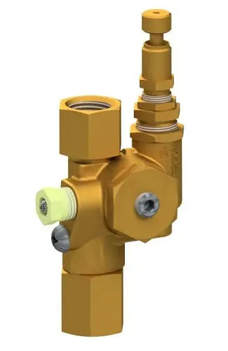 Conrader N-Series piloted unloader check valve — brass combination pilot, unloader, and check valve for air compressors