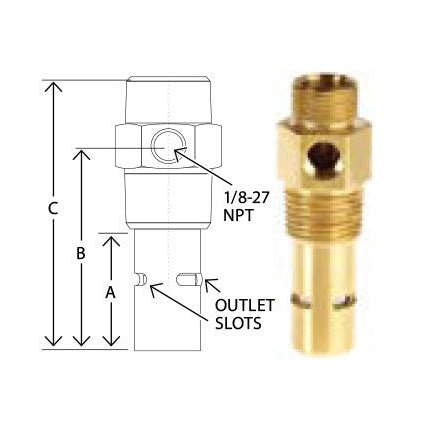 CONRADER ONE PIECE BRASS IN-TANK CHECK VALVES, SERVICABLE, COMPRESSION INLET X MNPT OUTLET - CTLD1212