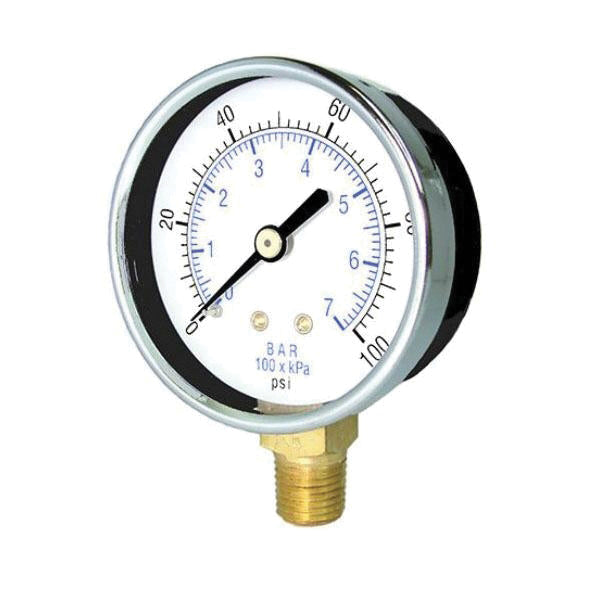 PIC Gauges 101D 1.5" dry pressure gauge, lower mount, 1/8" NPT, black steel case