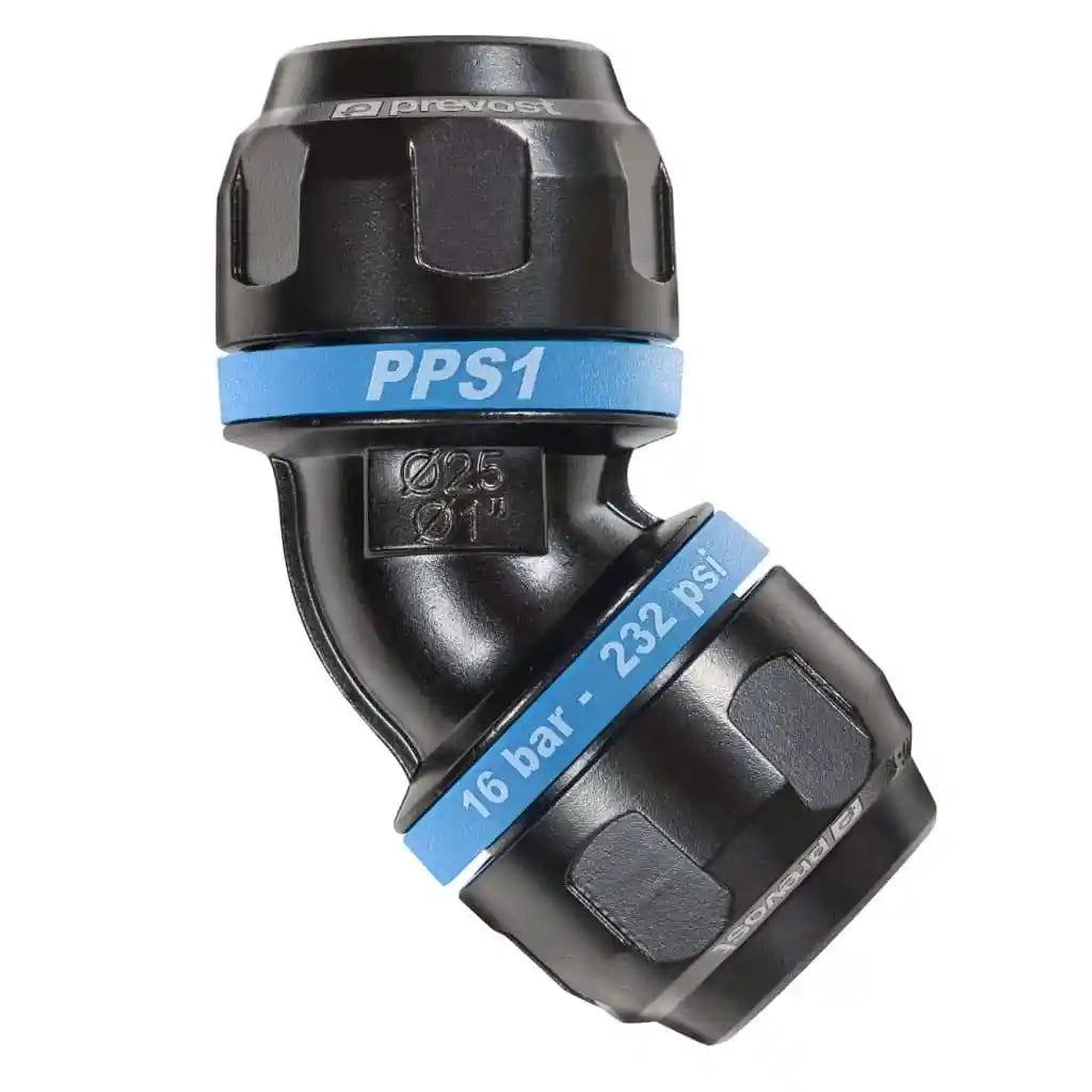 Aluminum 45° Elbow Compression Fitting For Air Pipe By Prevost