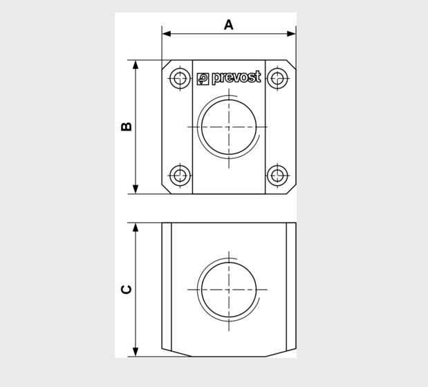 Aluminum Cross Connection by Prevost (Four-Way Tee)