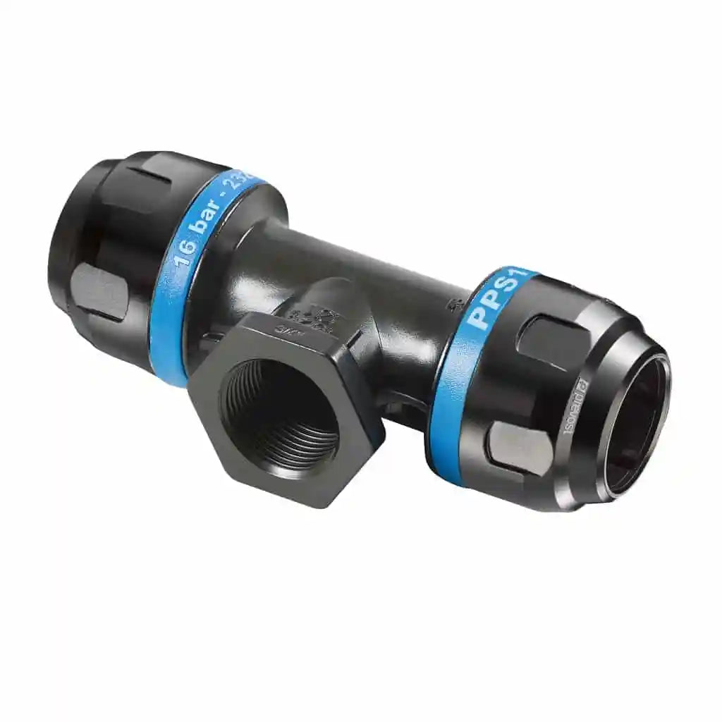 Compression to FNPT Tee Fitting for Aluminum Air Pipe by Prevost