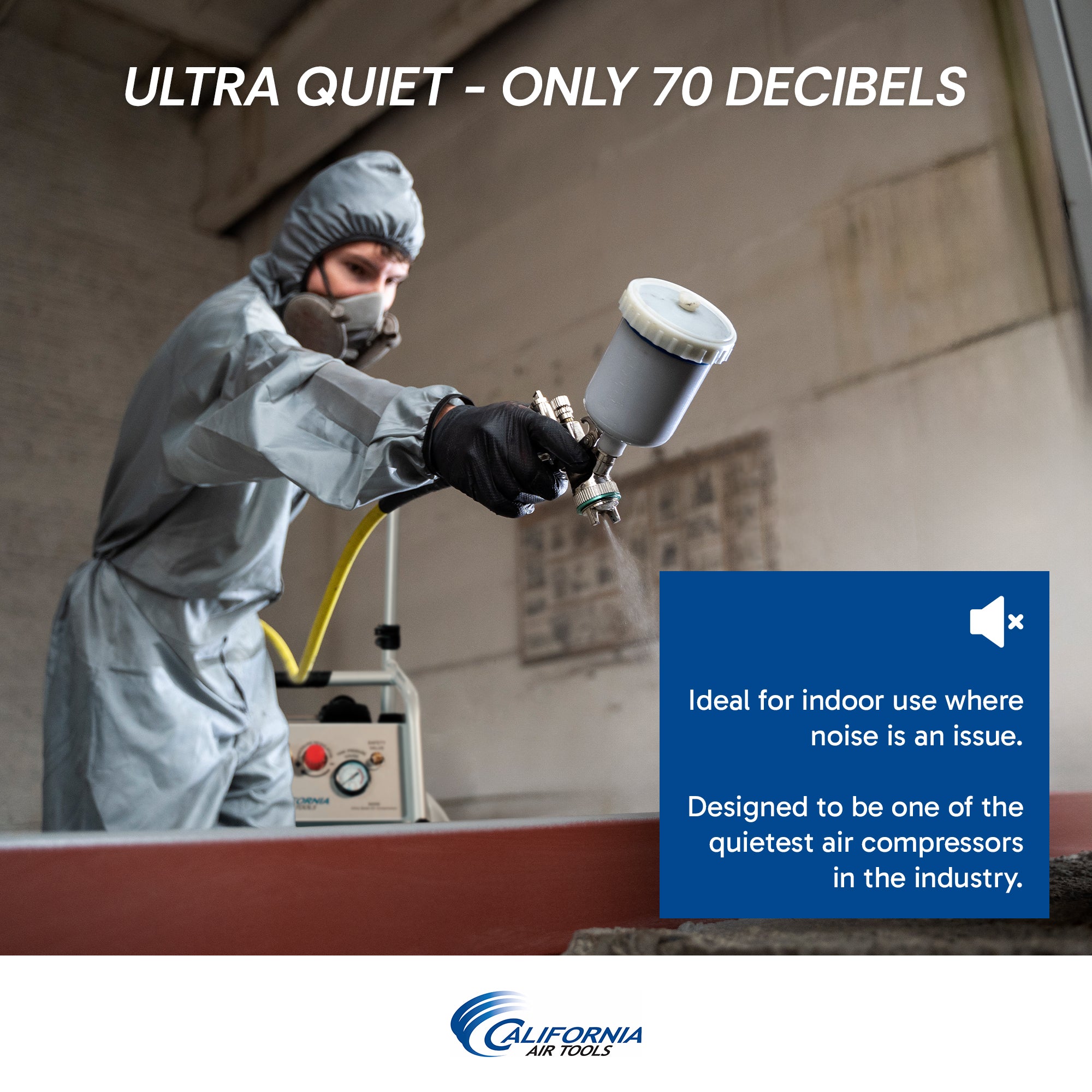 California Air Tools 5 Gal 2 Hp Ultra-Quiet Oil-Free Rugged Air Compressor | CAT-5020W