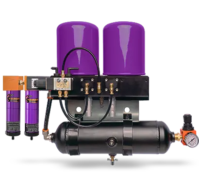 Tsunami Pure-5T tank-mounted regenerative desiccant air dryer with float drain, 15 CFM