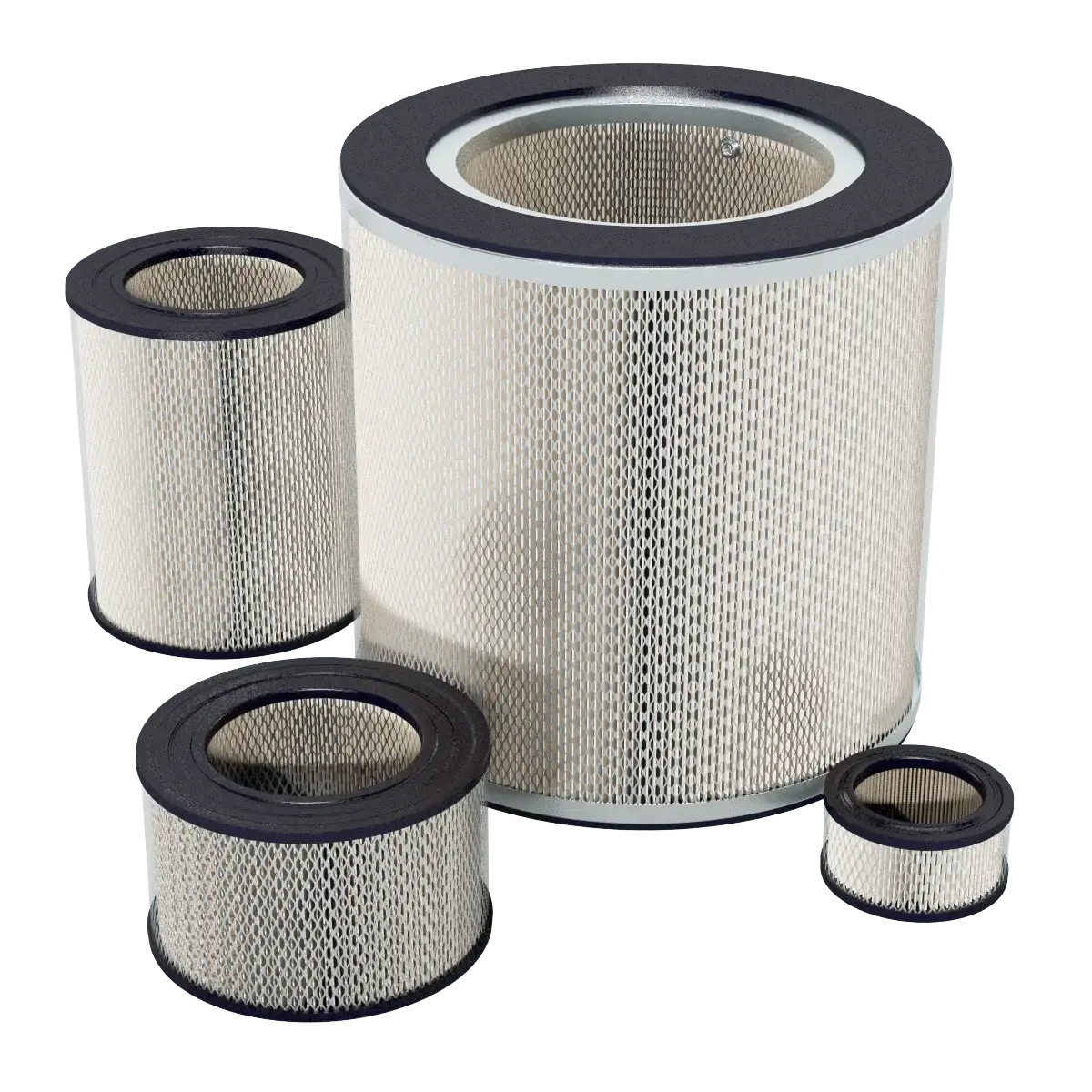 Pleated paper air intake filter element