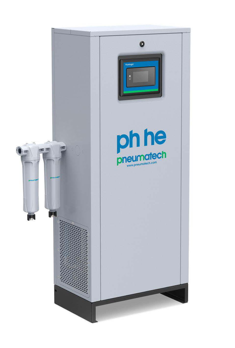 PH-HE High-Efficiency Heatless Desiccant Air Dryer With Purelogic Touch Dewpoint Control NEMA4 and Dual Prefilters By Pneumatech