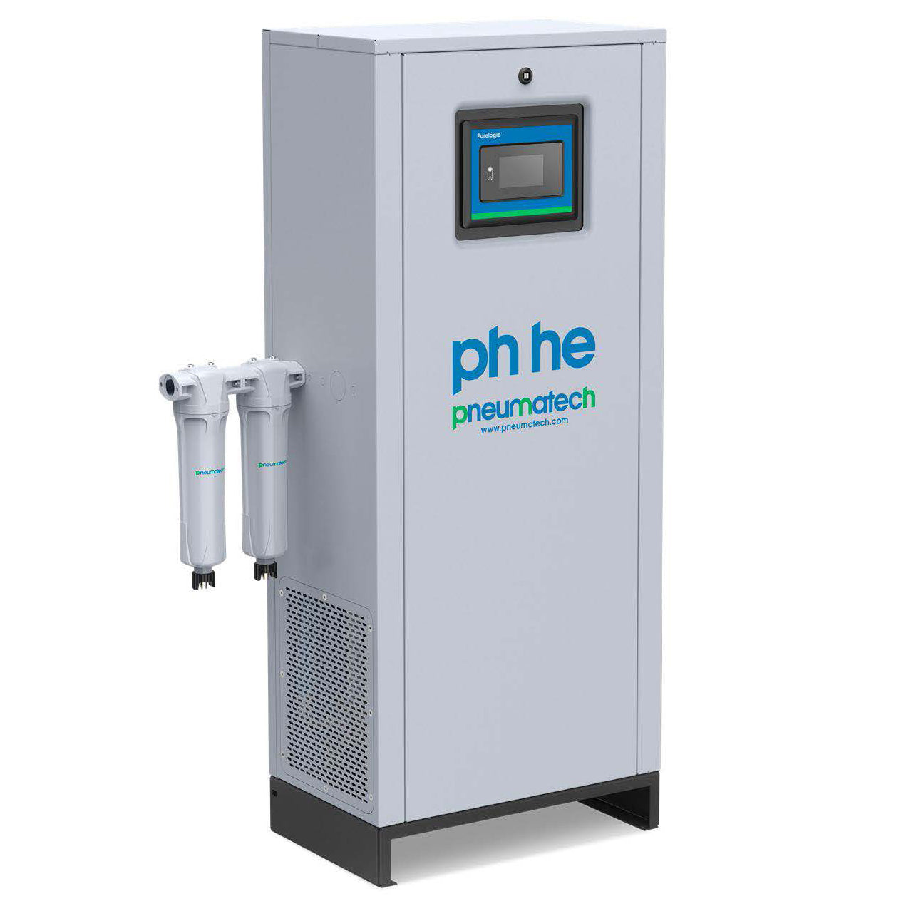 PH-HE High-Efficiency Heatless Desiccant Air Dryer With Purelogic Touch Dewpoint Control NEMA4 and Dual Prefilters By Pneumatech