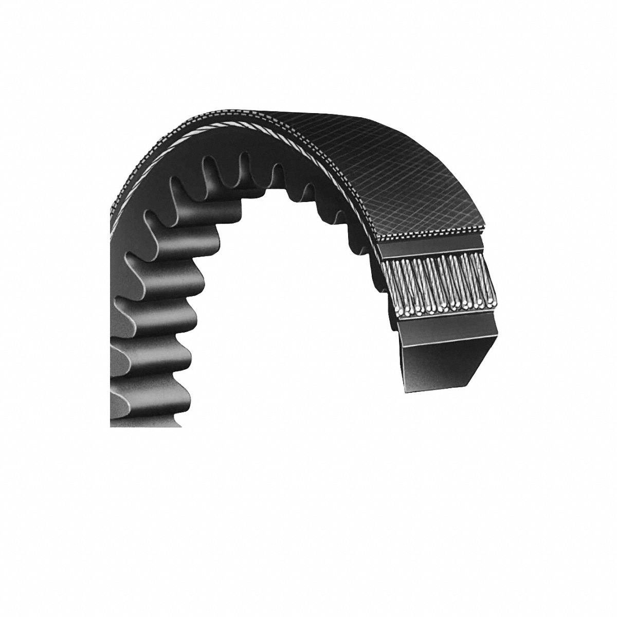 XPB metric cogged (notched) wedge V-belt — 16.3 mm top width, DIN 7753