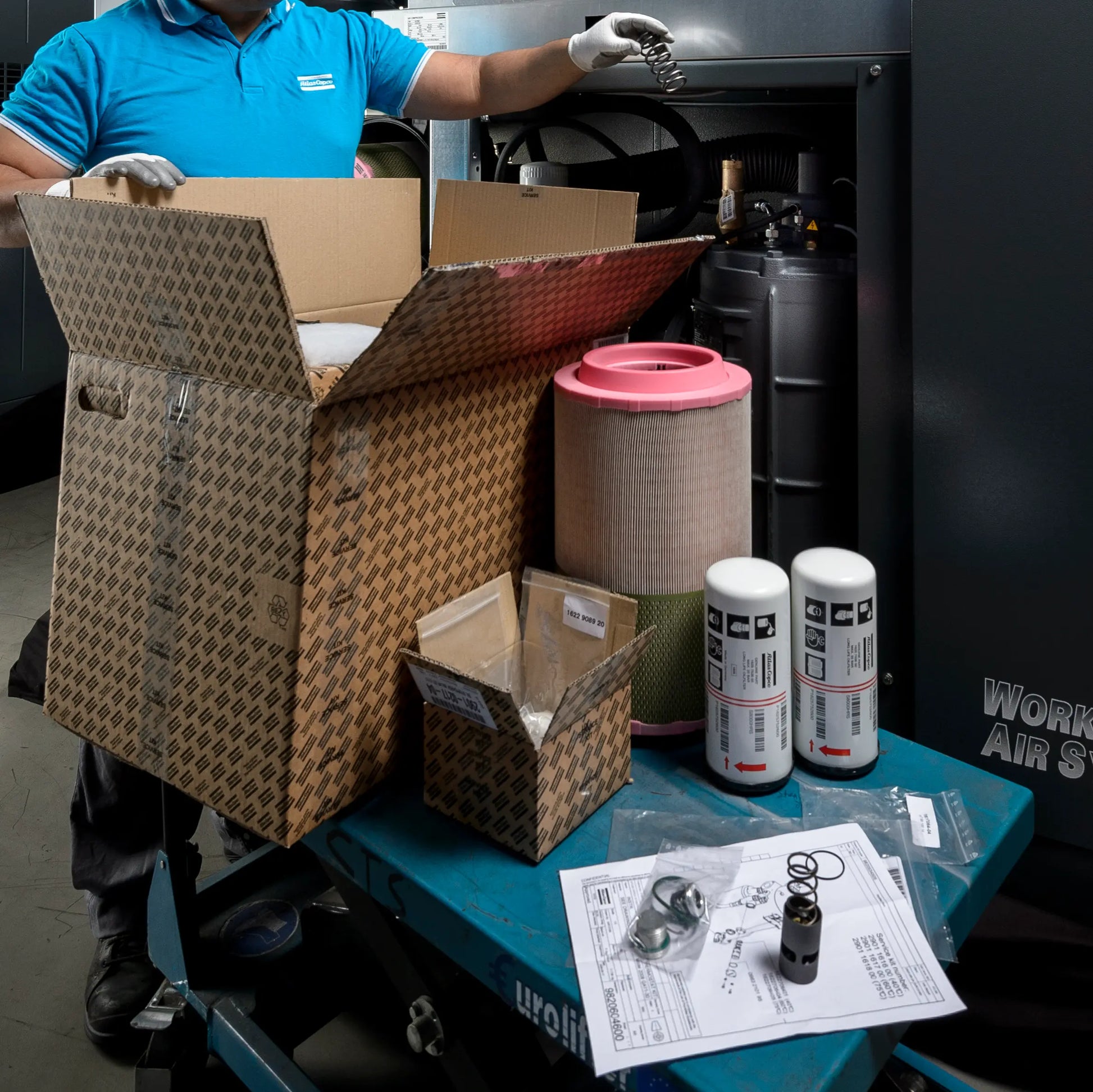 Atlas Copco HR MB 185 KD8 Preventative Maintenance Kit - 500 Hour Service - 1310266415 Chicago Pneumatic Parts