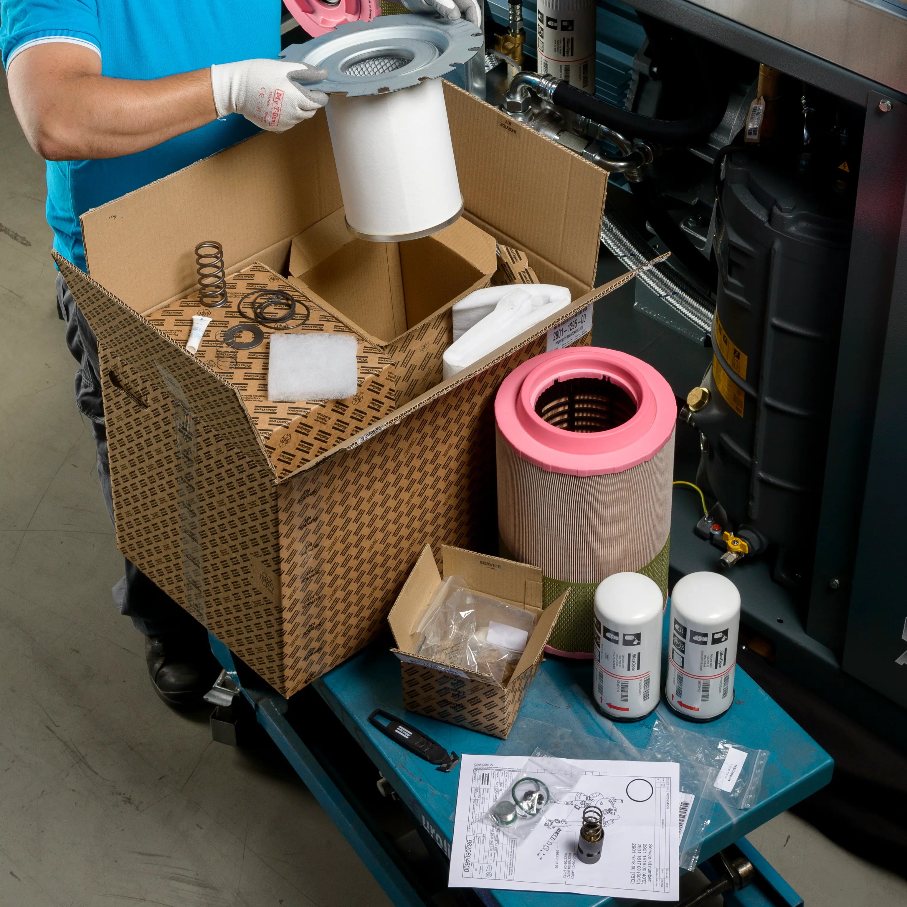 Atlas Copco HR MB 185 KD8 Preventative Maintenance Kit - 1000 Hour Service - 1310266416 Chicago Pneumatic Parts