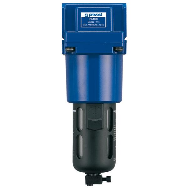 Prevost ALTO 4 compressed air filter water separator with metal bowl guard and push-button drain