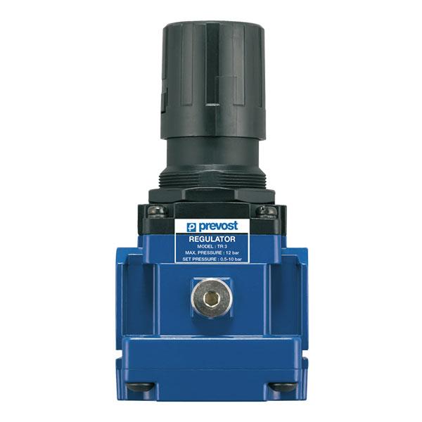 Prevost ALTO 4 air pressure regulator with lockable adjustment knob and gauge port