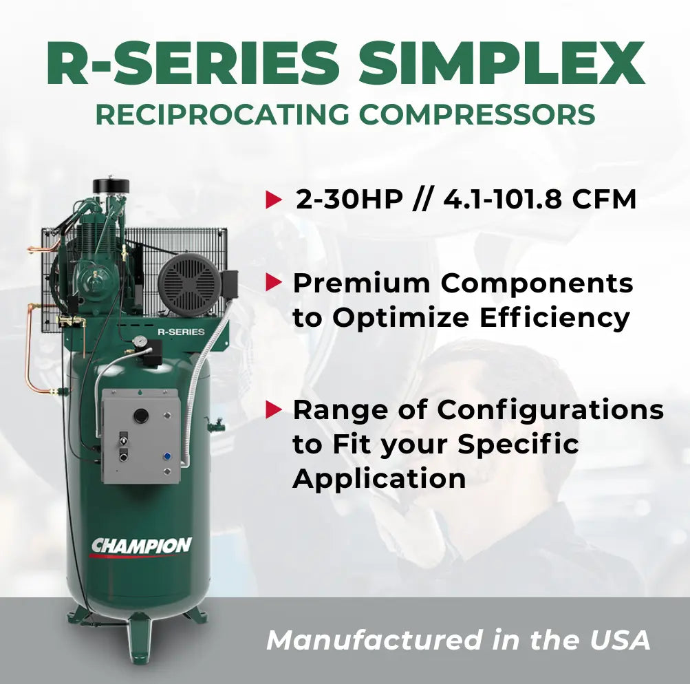 Champion R-Series Vertical Simplex Piston Air Compressor