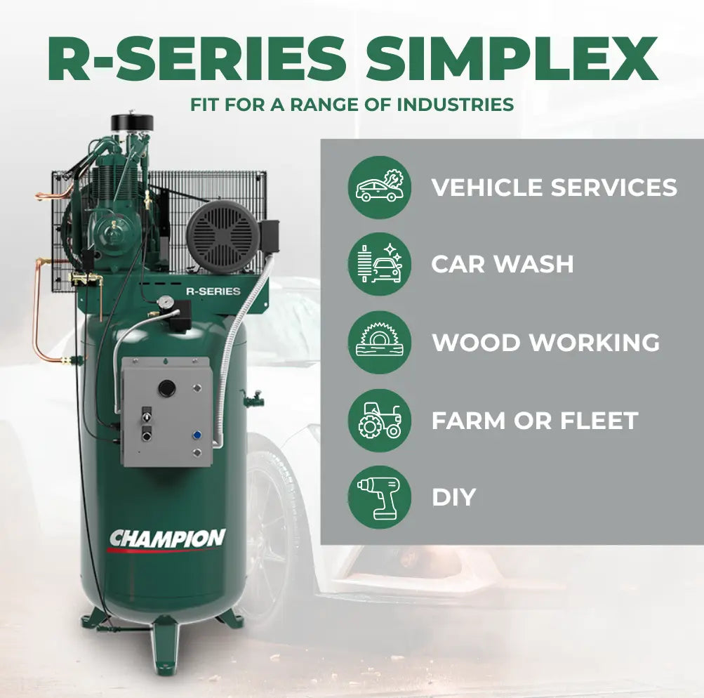 Champion R-Series Vertical Simplex Piston Air Compressor