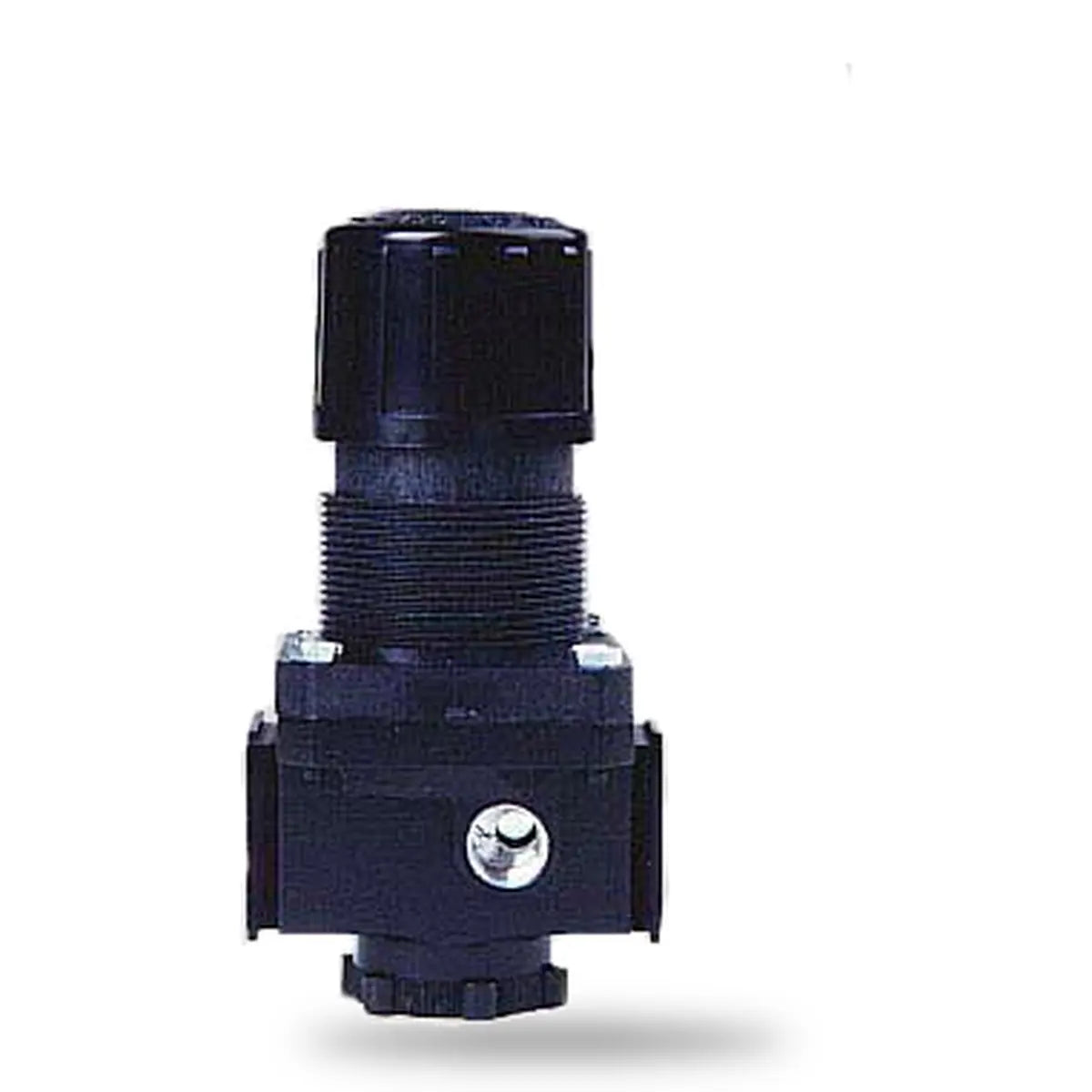 Arrow Pneumatics standard flow air pressure regulator, black-coated aluminum body, 1/4", 3/8" and 1/2" NPT
