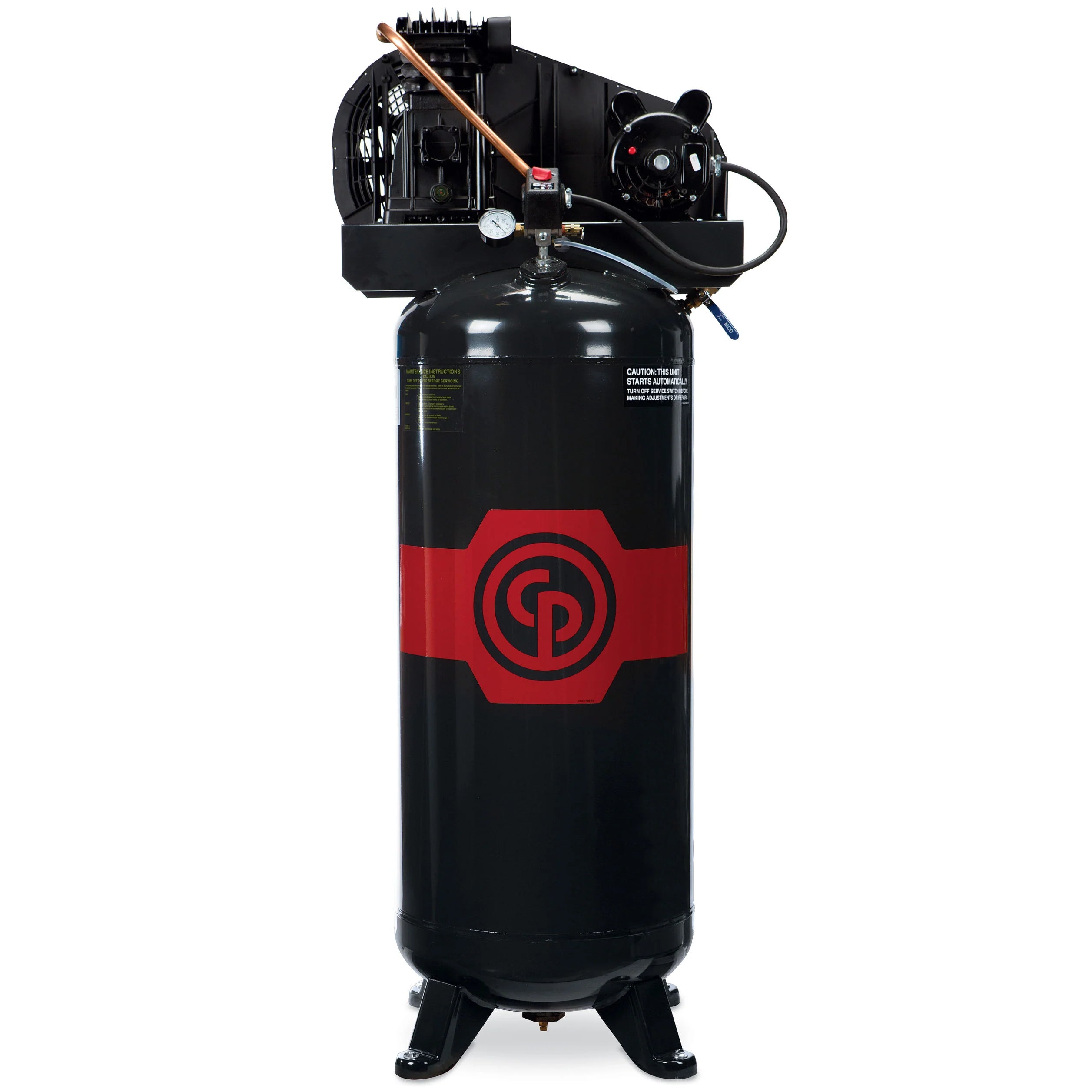 5HP 175PSI Tank Mounted 2 Stage Reciprocating Air Compressor By Chicago Pneumatic