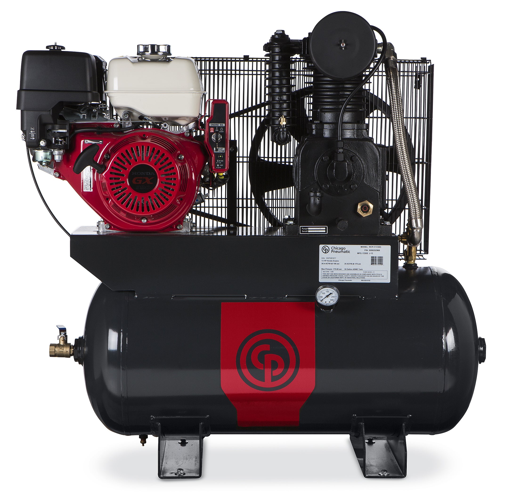 Chicago Pneumatic RCP-C Iron Two-Stage Gas-Engine Air Compressor