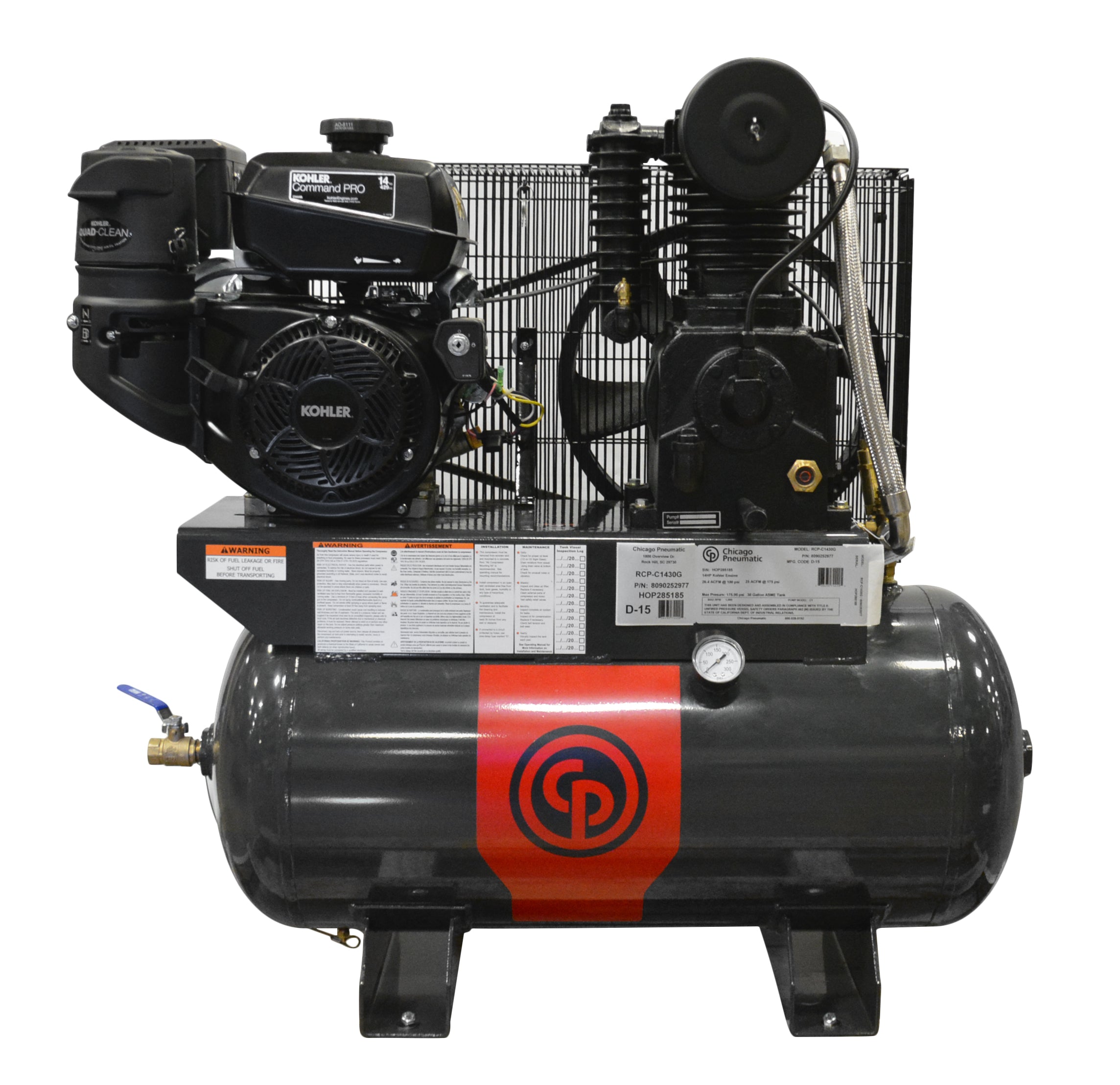 Chicago Pneumatic RCP-C Iron Two-Stage Gas-Engine Air Compressor