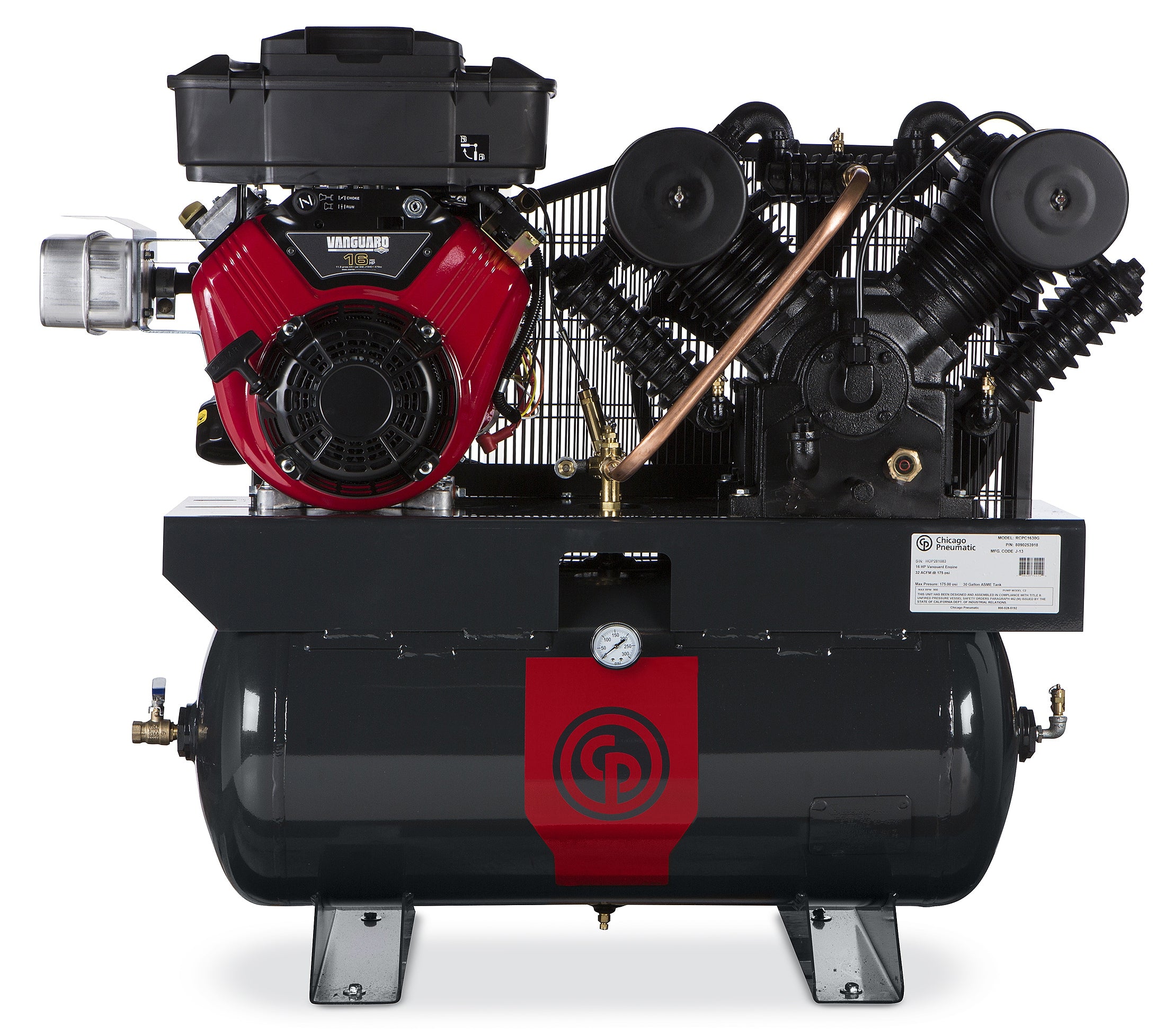 Chicago Pneumatic RCP-C Iron Two-Stage Gas-Engine Air Compressor