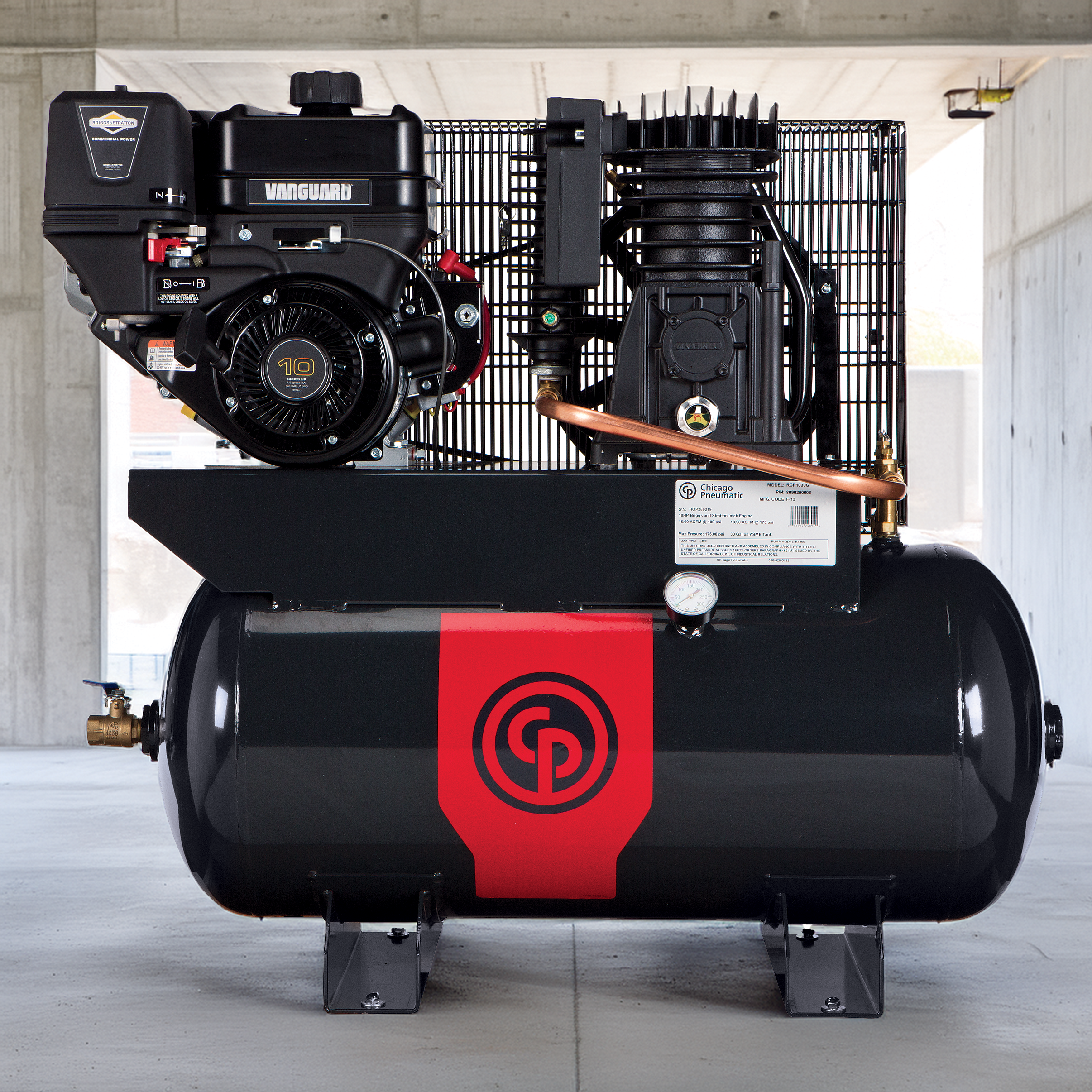 Chicago Pneumatic RCP-C Iron Two-Stage Gas-Engine Air Compressor