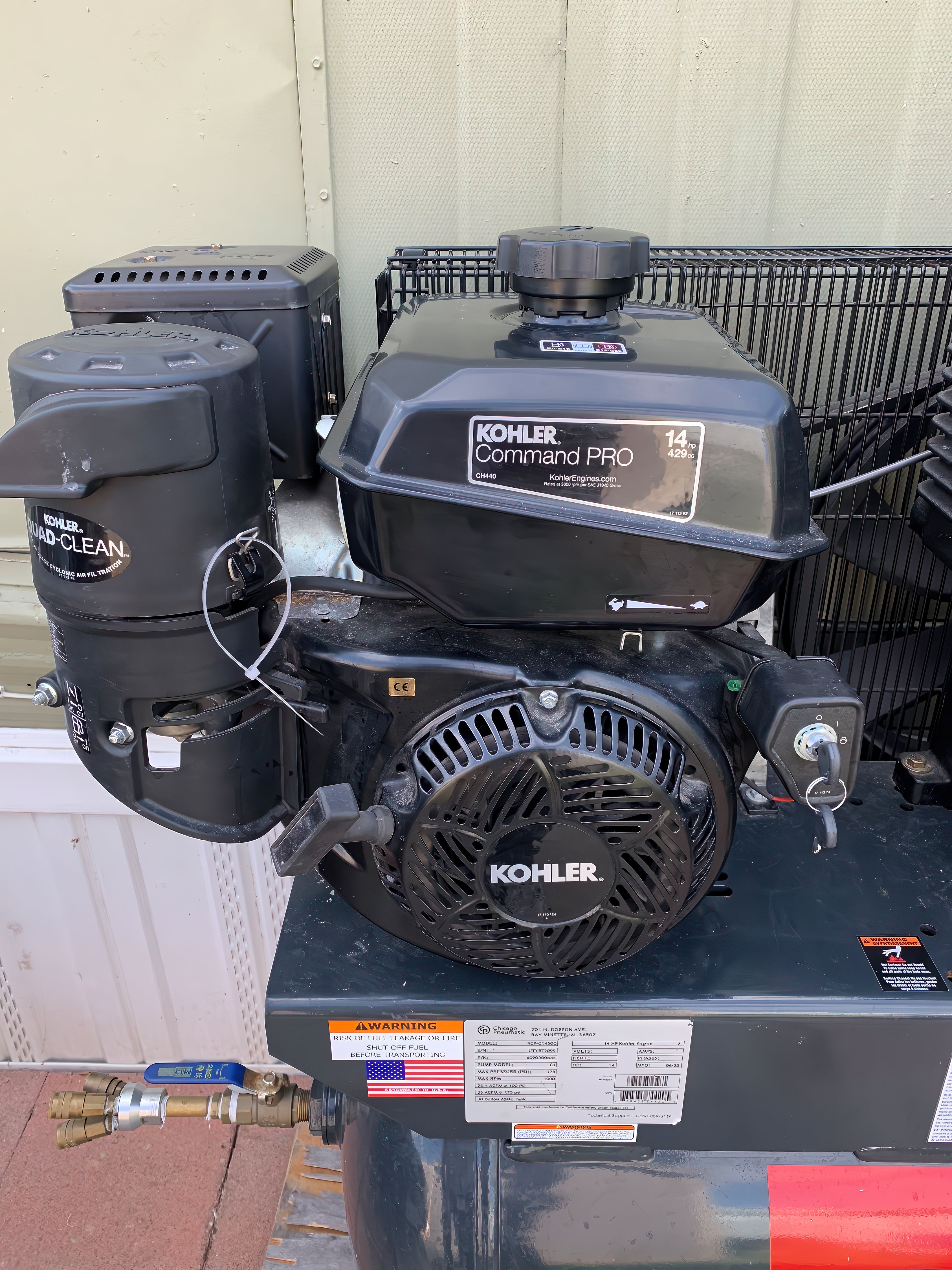 Chicago Pneumatic RCP-C Iron Two-Stage Gas-Engine Air Compressor