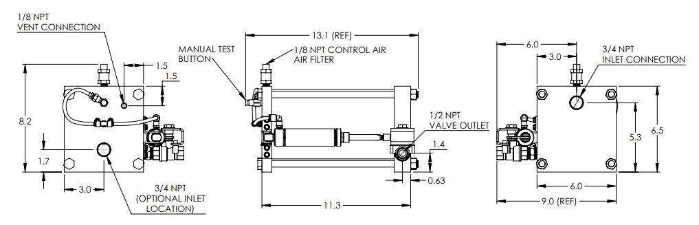 Air System Products Robo-Drain RD11, Test Button, High-Level Alarm, NPT (RD11-T-A-NPT)
