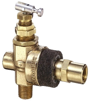 Conrader discharge unloader valve with toggle and felt filter